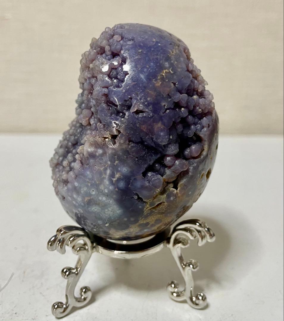 グレープアゲート カルセドニー エッグ 卵形 鉱物標本 葡萄瑪瑙原石 風水晶