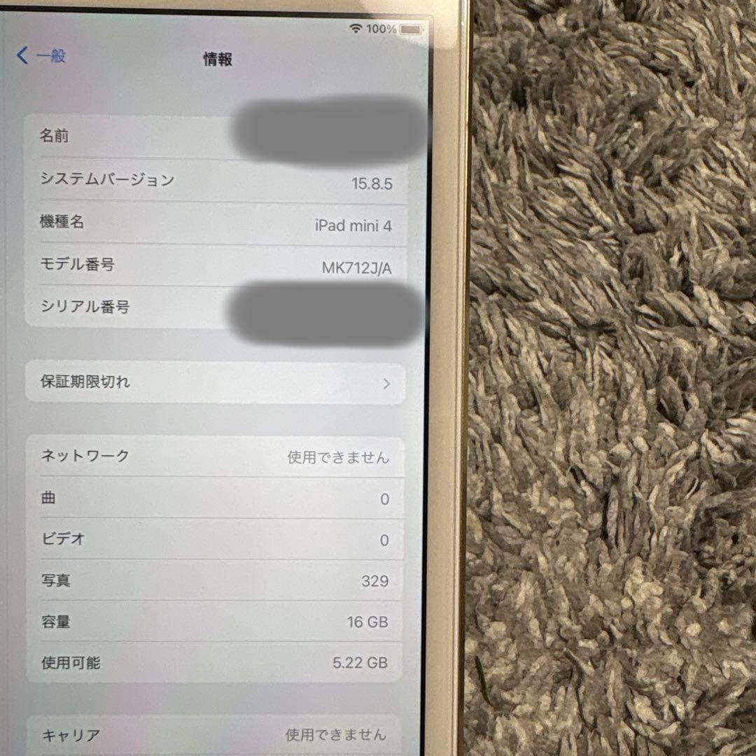iPad mini 4 ゴールド 16GB Wi-Fi + Cellular