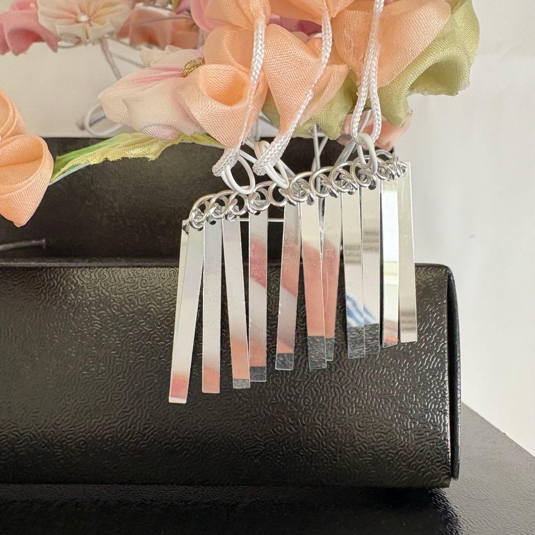 七五三 髪飾り 勝山かんざし 桜色 緑 7歳 つまみ細工