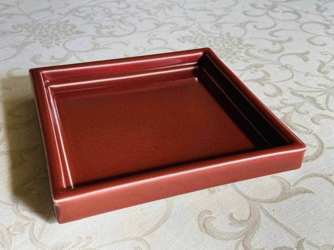 神農巌作　辰砂 角皿　6枚セット