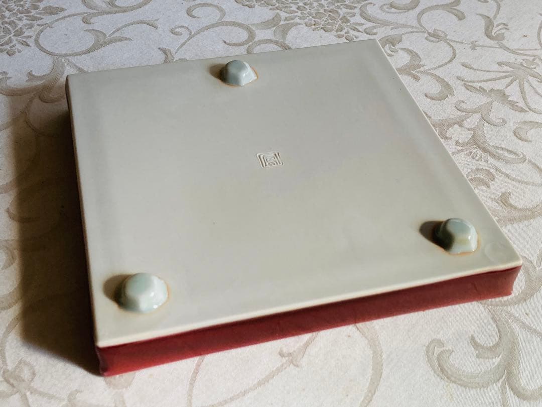 神農巌作　辰砂 角皿　6枚セット