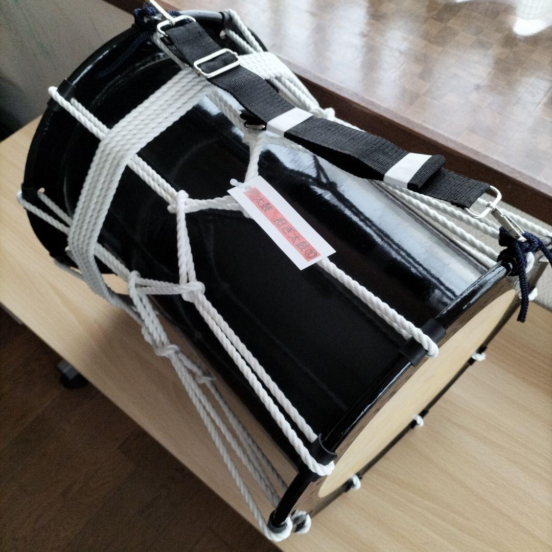 担ぎ太鼓　締太鼓　和太鼓 　天然皮革　ストラップ付き　中古品⑩
