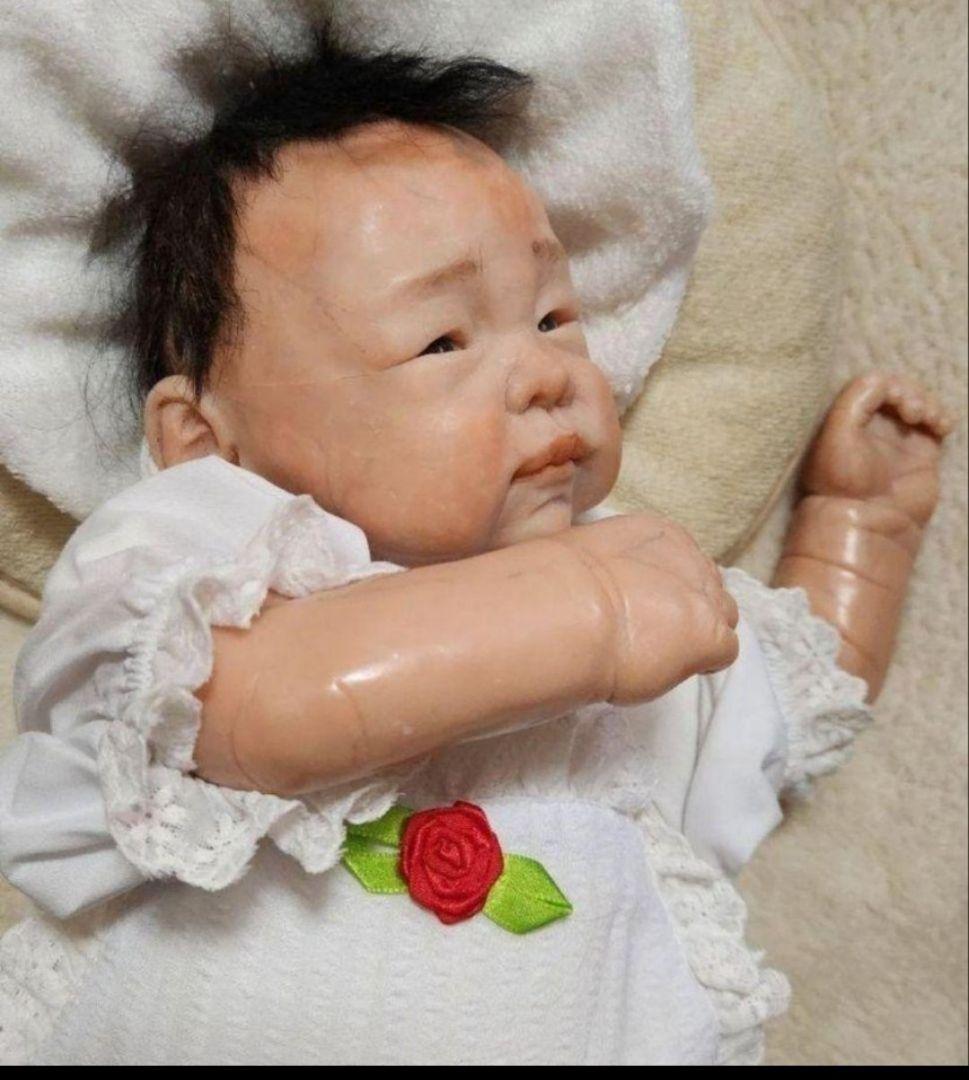 3日迄☆価格　リボーンドール　樹脂粘土ベビー　創作人形　アートドール(難あり)