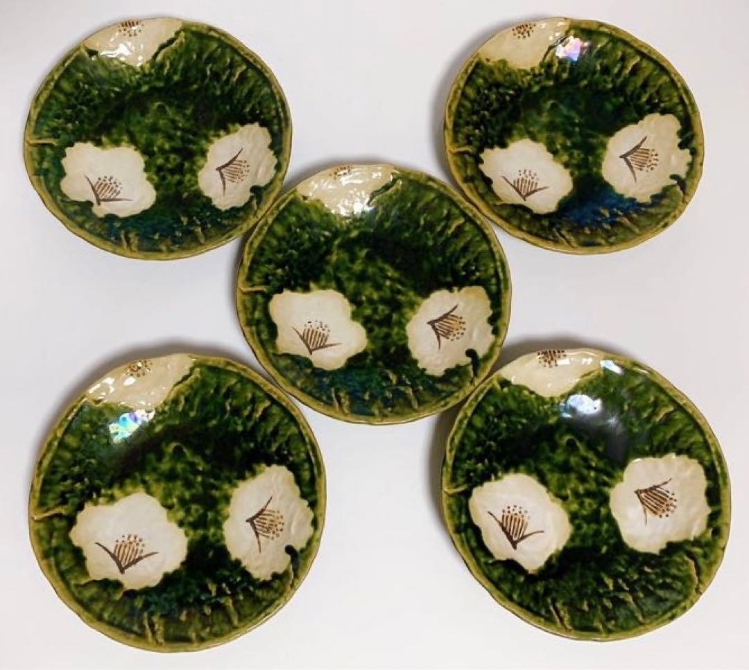 織部　白椿　和皿