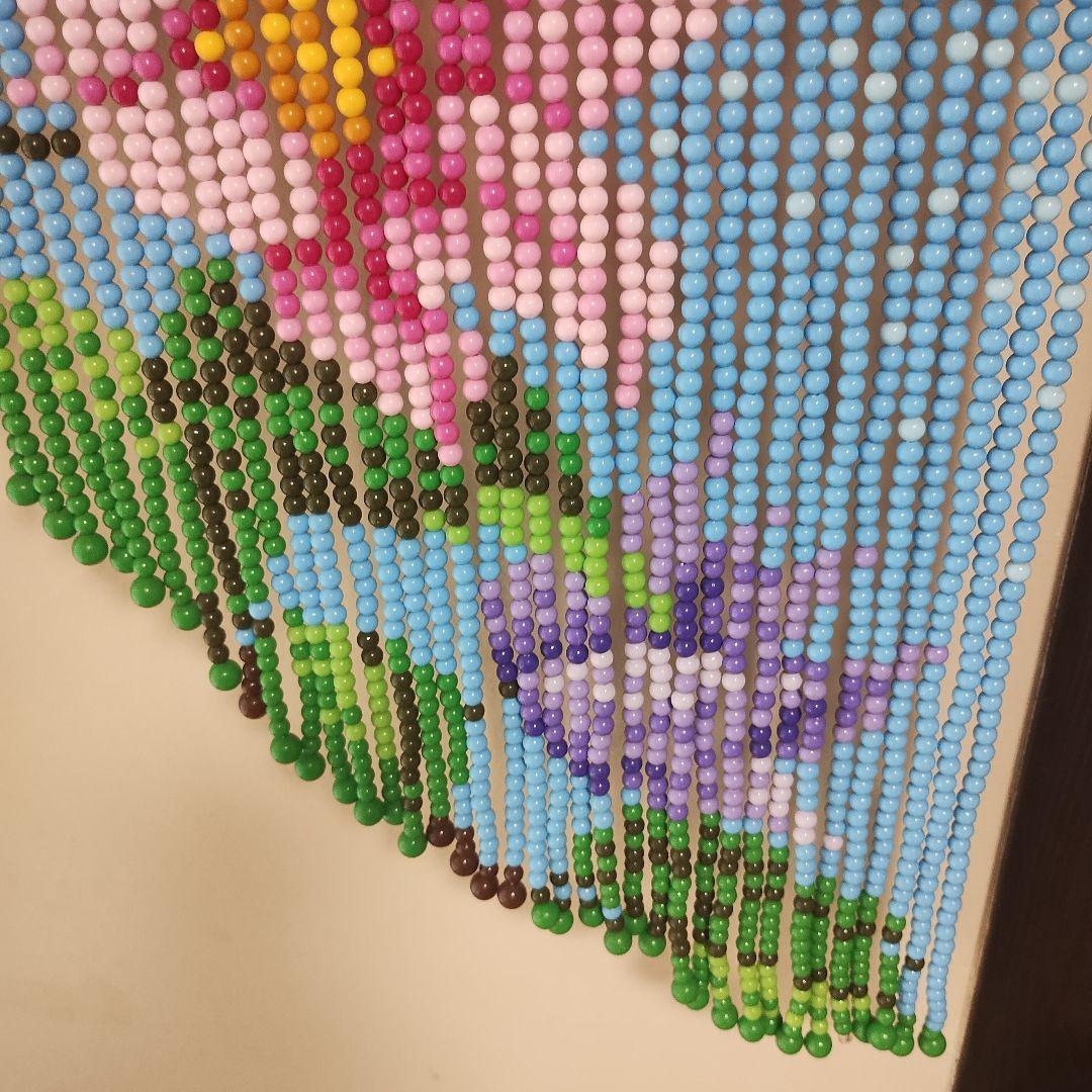 昭和レトロ 玉暖簾 ビーズのれん カーテン カフェ スキルスクリーン　花