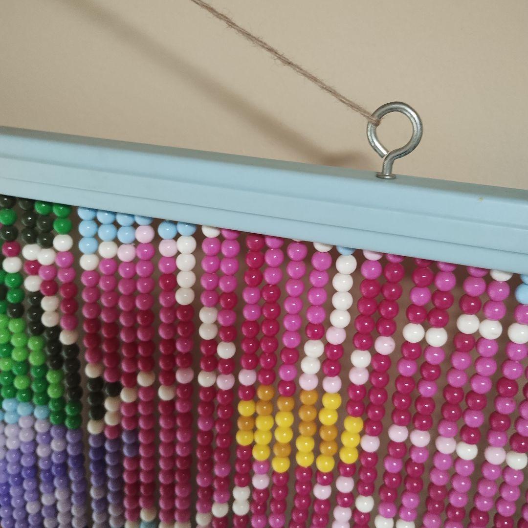 昭和レトロ 玉暖簾 ビーズのれん カーテン カフェ スキルスクリーン　花