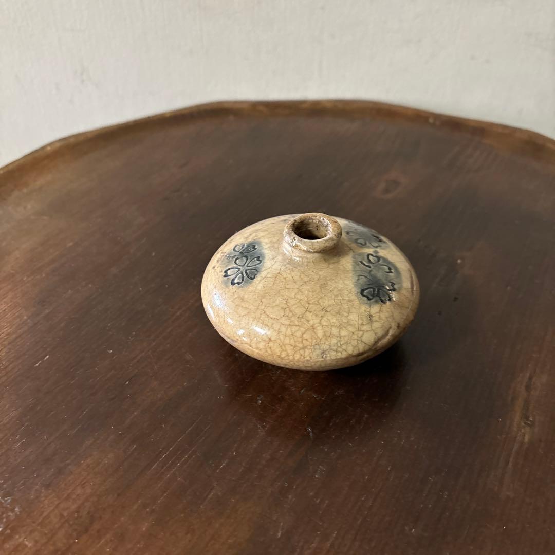黄瀬戸　御深井　油壷　瀬戸　丹波　江戸時代 小壺 花器 民藝 検:白洲正子李朝