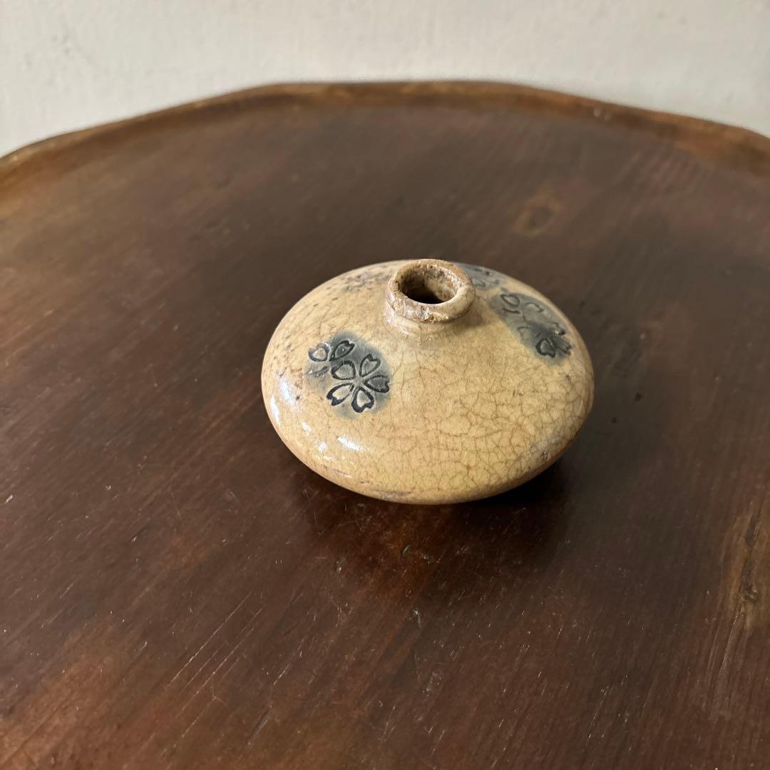 黄瀬戸　御深井　油壷　瀬戸　丹波　江戸時代 小壺 花器 民藝 検:白洲正子李朝