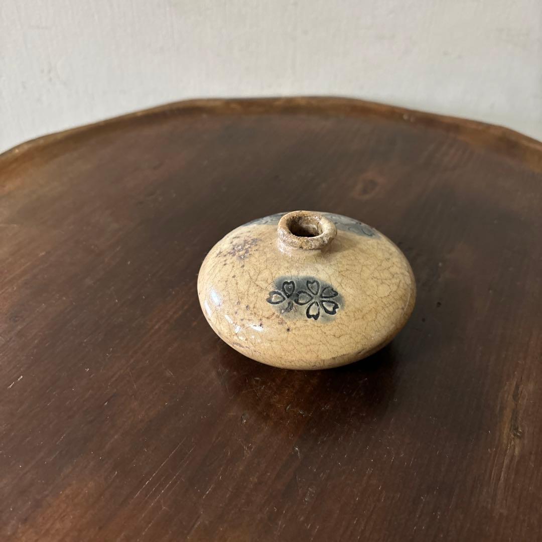 黄瀬戸　御深井　油壷　瀬戸　丹波　江戸時代 小壺 花器 民藝 検:白洲正子李朝