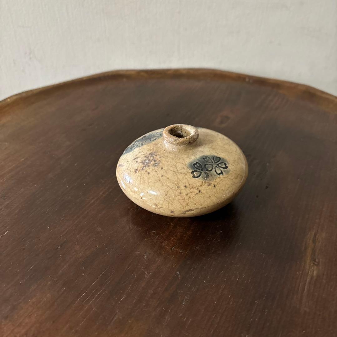 黄瀬戸　御深井　油壷　瀬戸　丹波　江戸時代 小壺 花器 民藝 検:白洲正子李朝