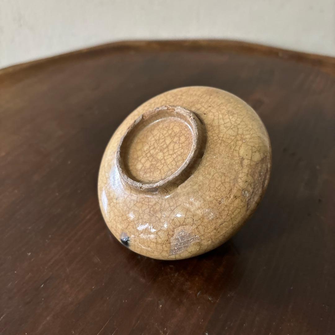 黄瀬戸　御深井　油壷　瀬戸　丹波　江戸時代 小壺 花器 民藝 検:白洲正子李朝