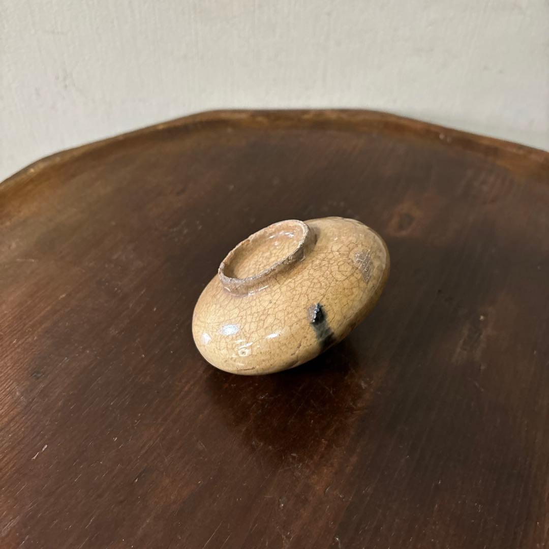 黄瀬戸　御深井　油壷　瀬戸　丹波　江戸時代 小壺 花器 民藝 検:白洲正子李朝