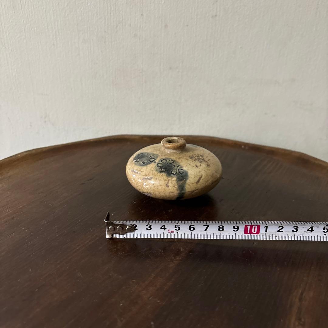 黄瀬戸　御深井　油壷　瀬戸　丹波　江戸時代 小壺 花器 民藝 検:白洲正子李朝