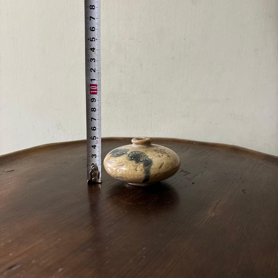 黄瀬戸　御深井　油壷　瀬戸　丹波　江戸時代 小壺 花器 民藝 検:白洲正子李朝