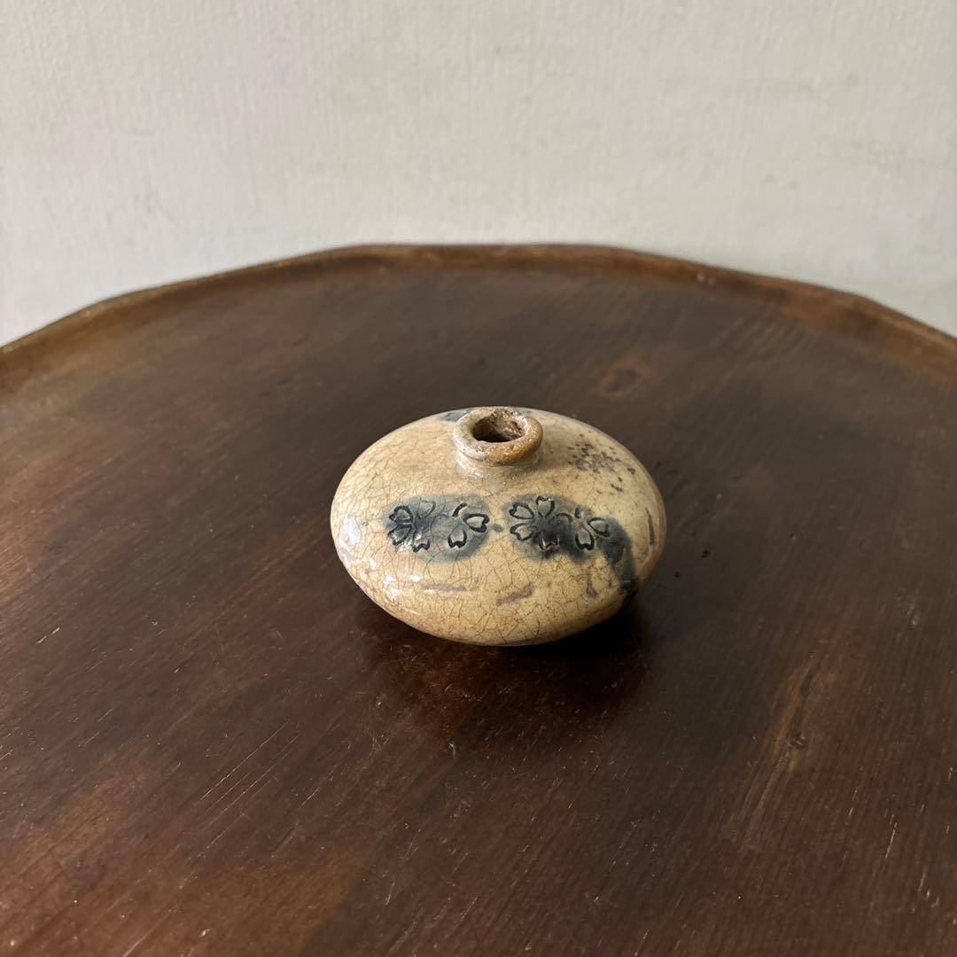 黄瀬戸　御深井　油壷　瀬戸　丹波　江戸時代 小壺 花器 民藝 検:白洲正子李朝