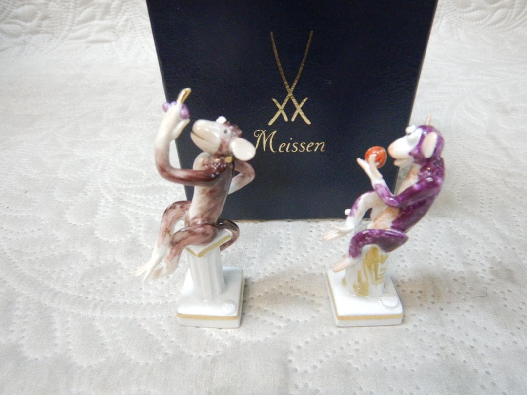 Meissen　マイセン　猿の置物　 2体セット