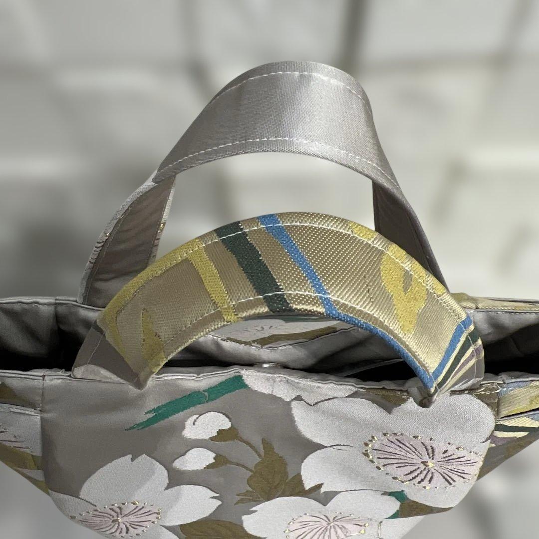 【正絹　チューリップバッグS】高級　人形師辻村ジュサブロー氏　上代49万の帯