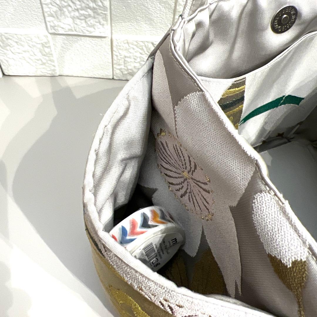 【正絹　チューリップバッグS】高級　人形師辻村ジュサブロー氏　上代49万の帯