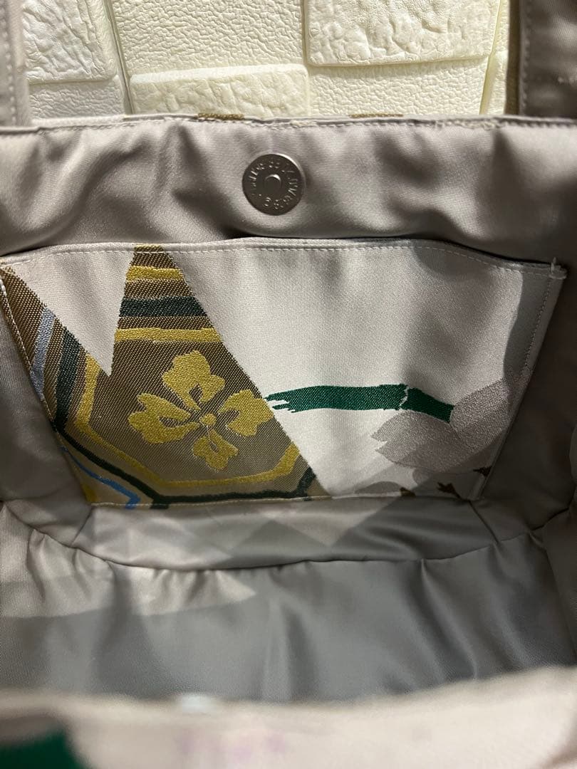 【正絹　チューリップバッグS】高級　人形師辻村ジュサブロー氏　上代49万の帯