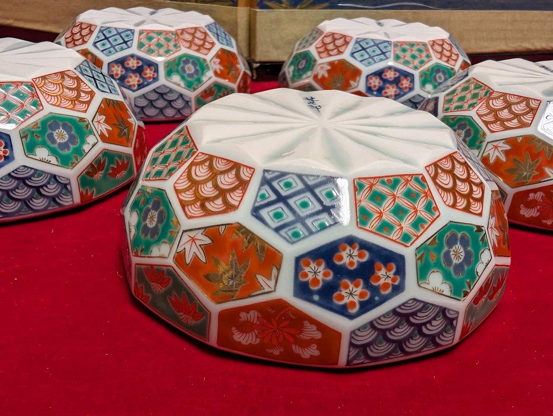 林九郎窯　小鉢　ボウル　5客　亀甲紋