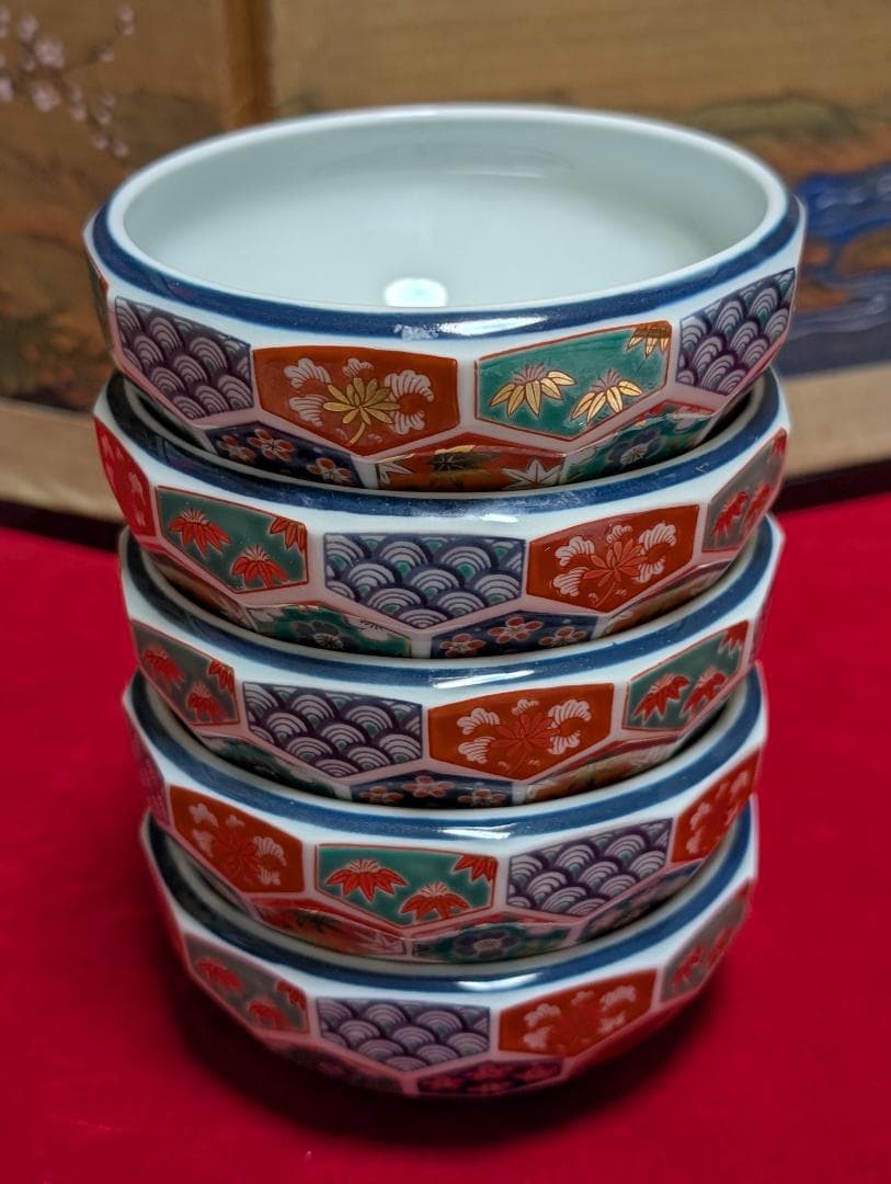 林九郎窯　小鉢　ボウル　5客　亀甲紋