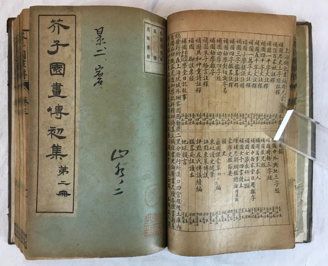 古典！[芥子園画傳・合本二冊]／中国字画／画手本