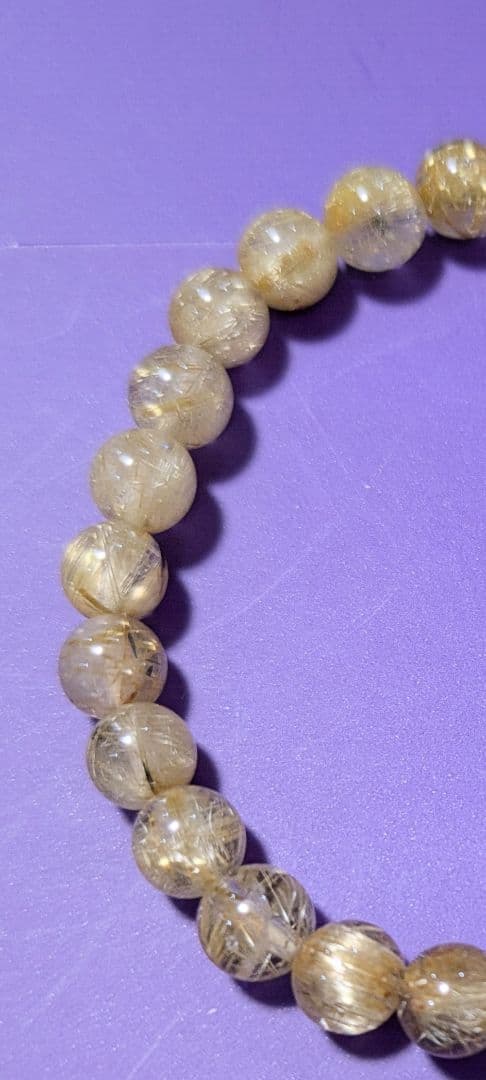 美品✨ジュエリーSHOPで購入 タイチンルチルクォーツブレス約7.0㎜