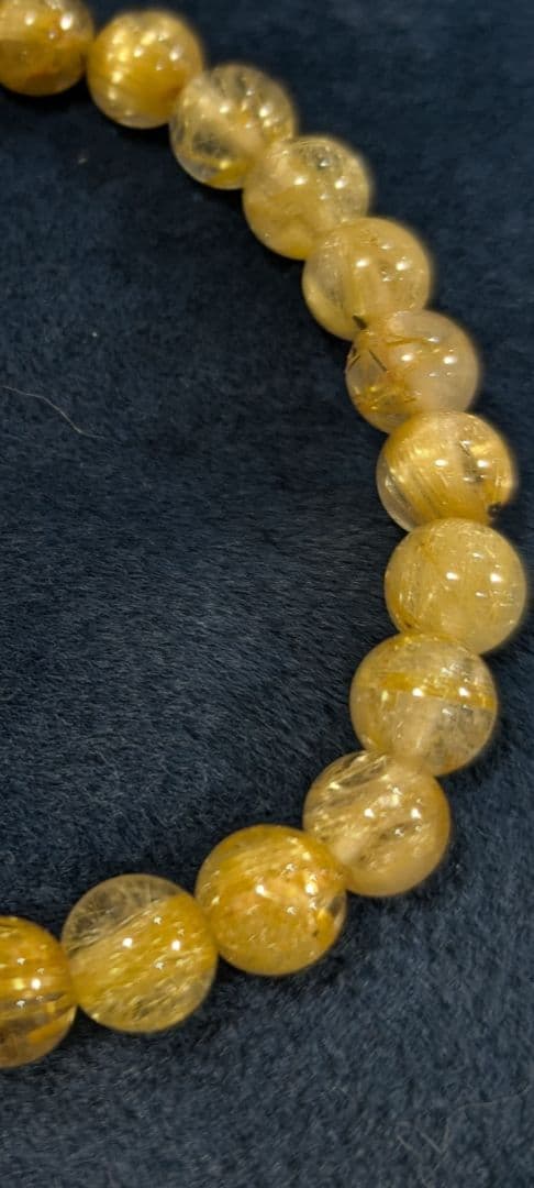 美品✨ジュエリーSHOPで購入 タイチンルチルクォーツブレス約7.0㎜