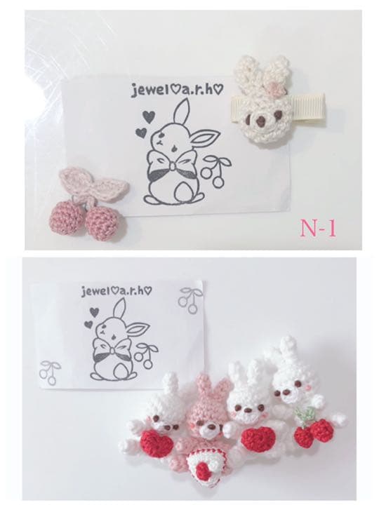 ハンドメイド　ベビーヘアクリップ  N-1