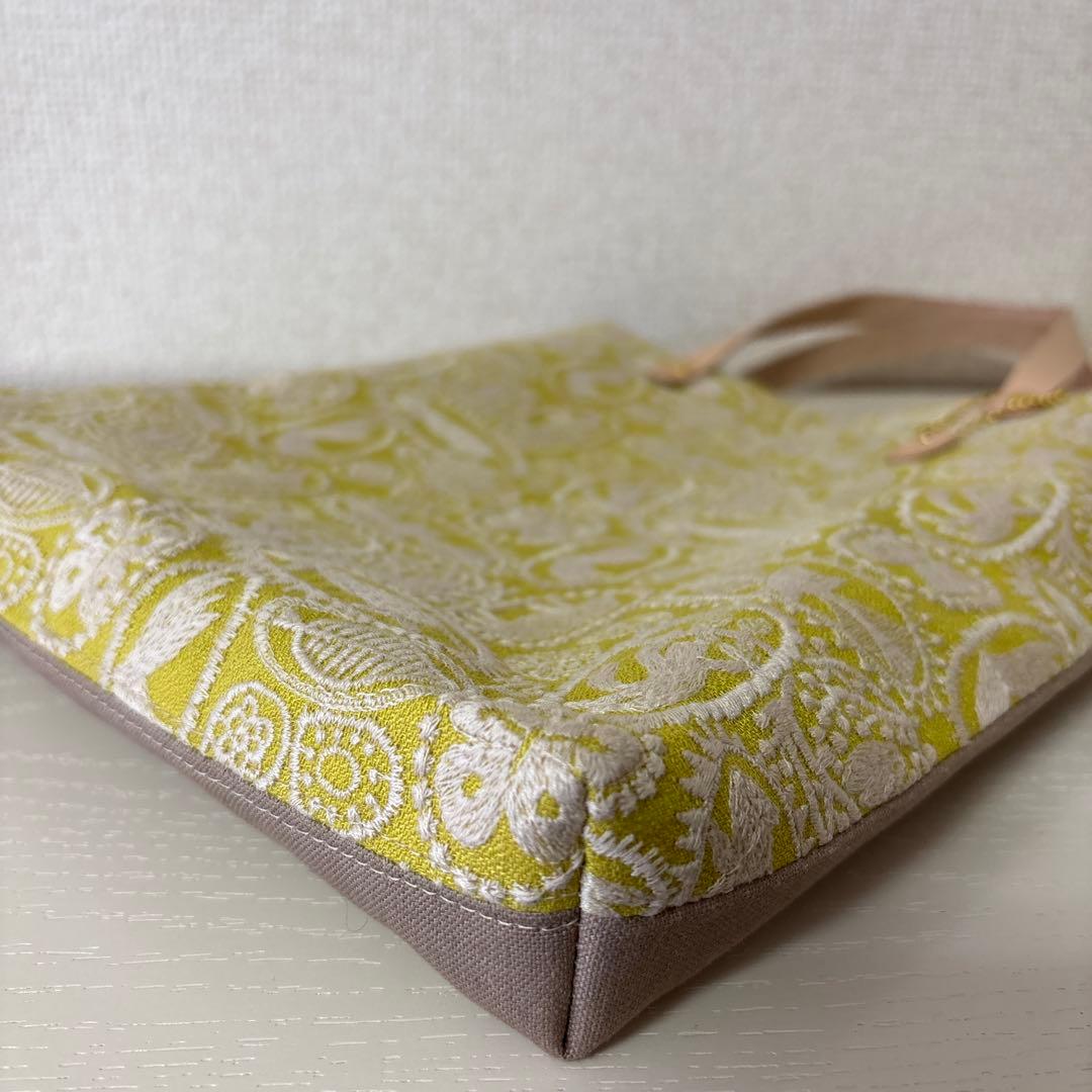 腕かけできる上品トートバッグ＊ミナペルホネン jungle relief×帆布