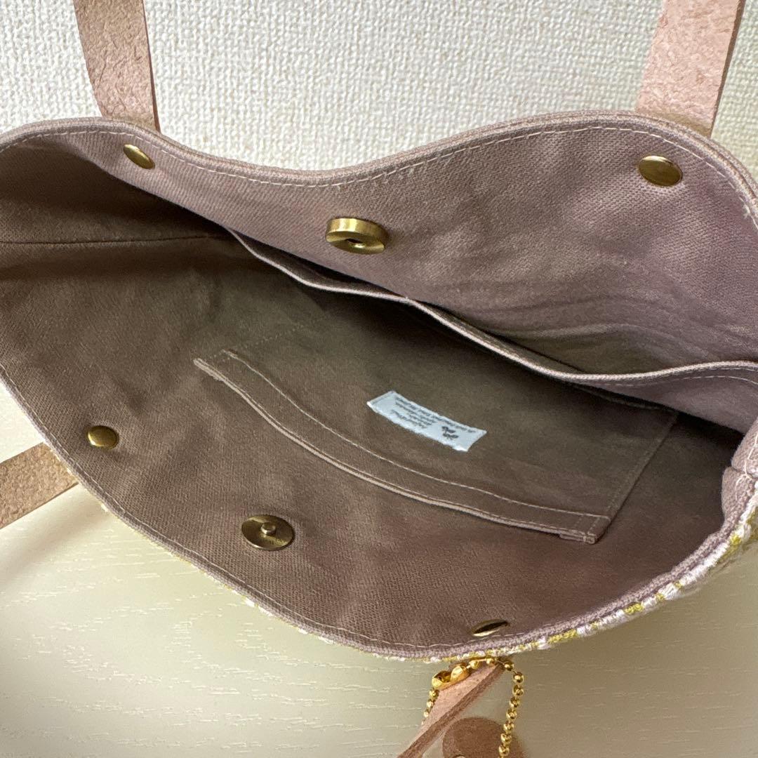 腕かけできる上品トートバッグ＊ミナペルホネン jungle relief×帆布