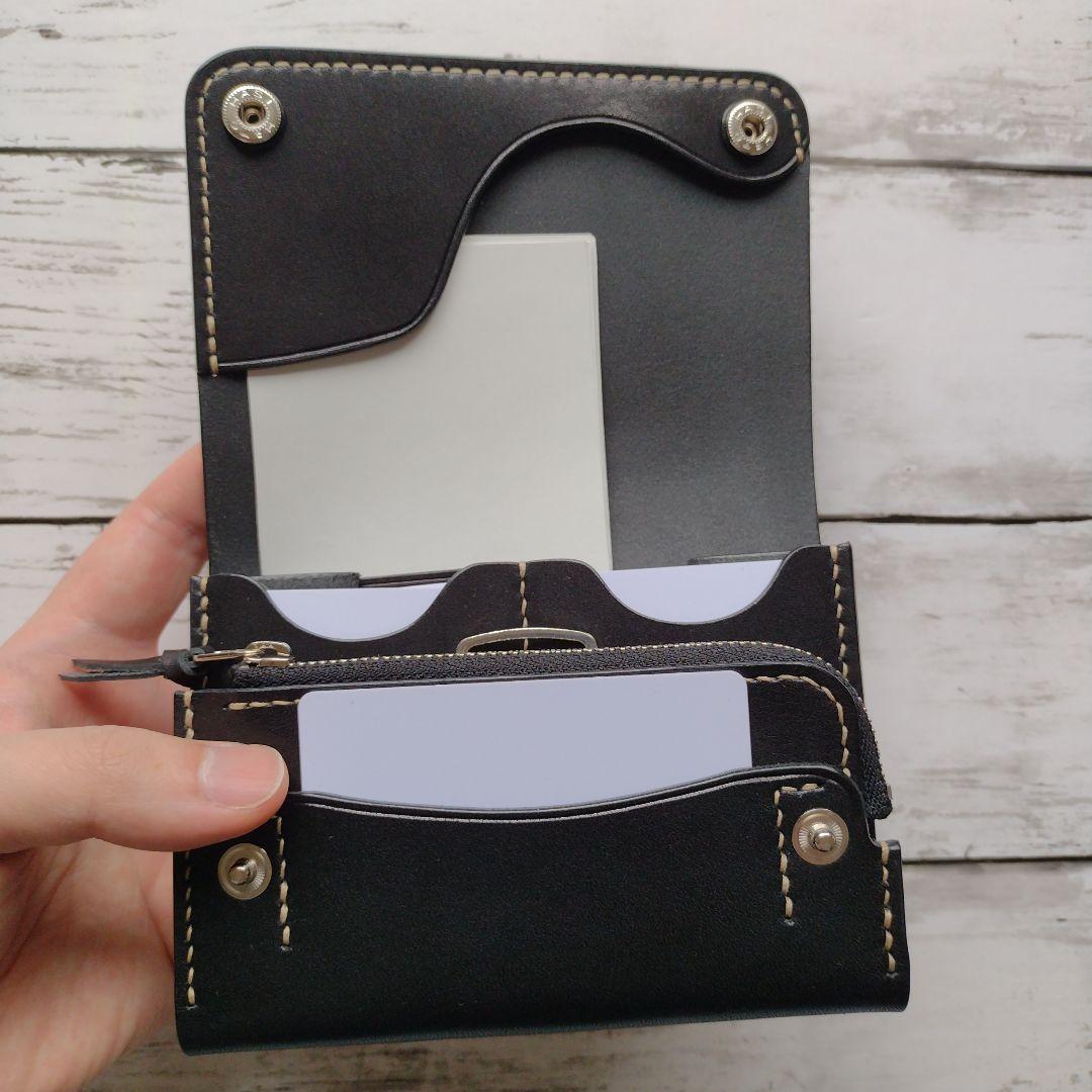 ミドルウォレット　財布　栃木レザー