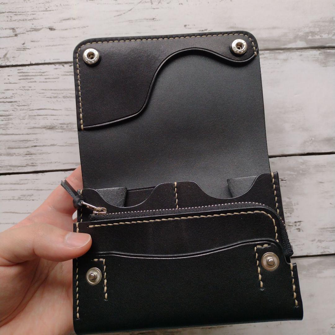 ミドルウォレット　財布　栃木レザー