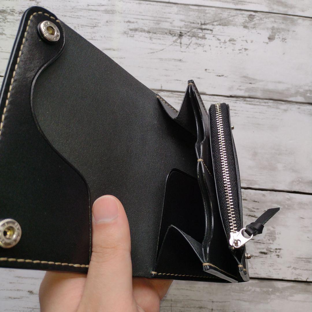 ミドルウォレット　財布　栃木レザー