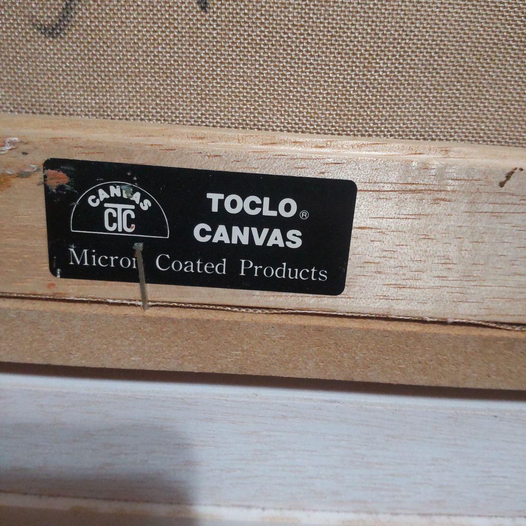 油彩画 花瓶の花 白いフレーム