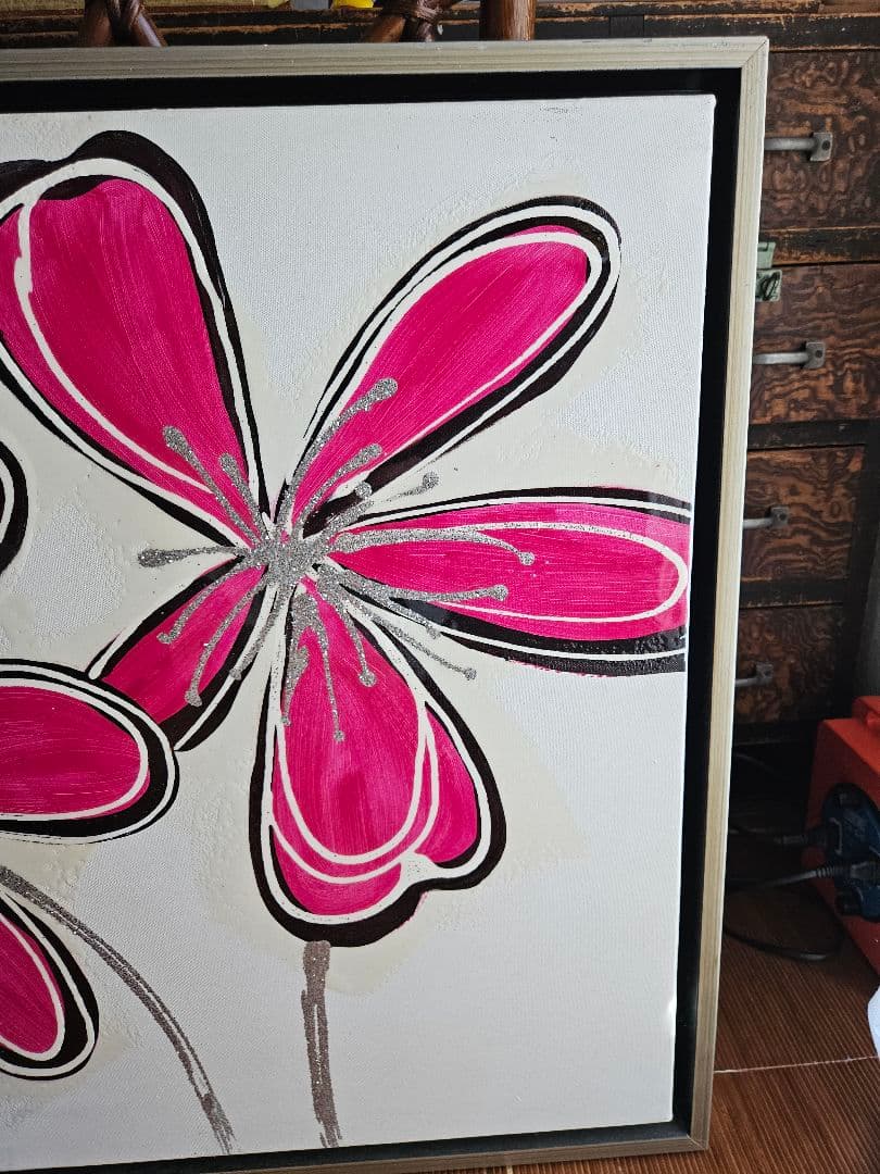 絵画　花　額縁　作家　アート　額　デザイナー　ミッドセンチュリー