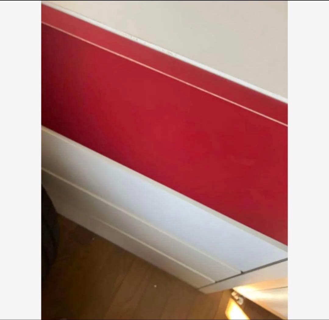 洋服タンス ホワイト×レッド 120