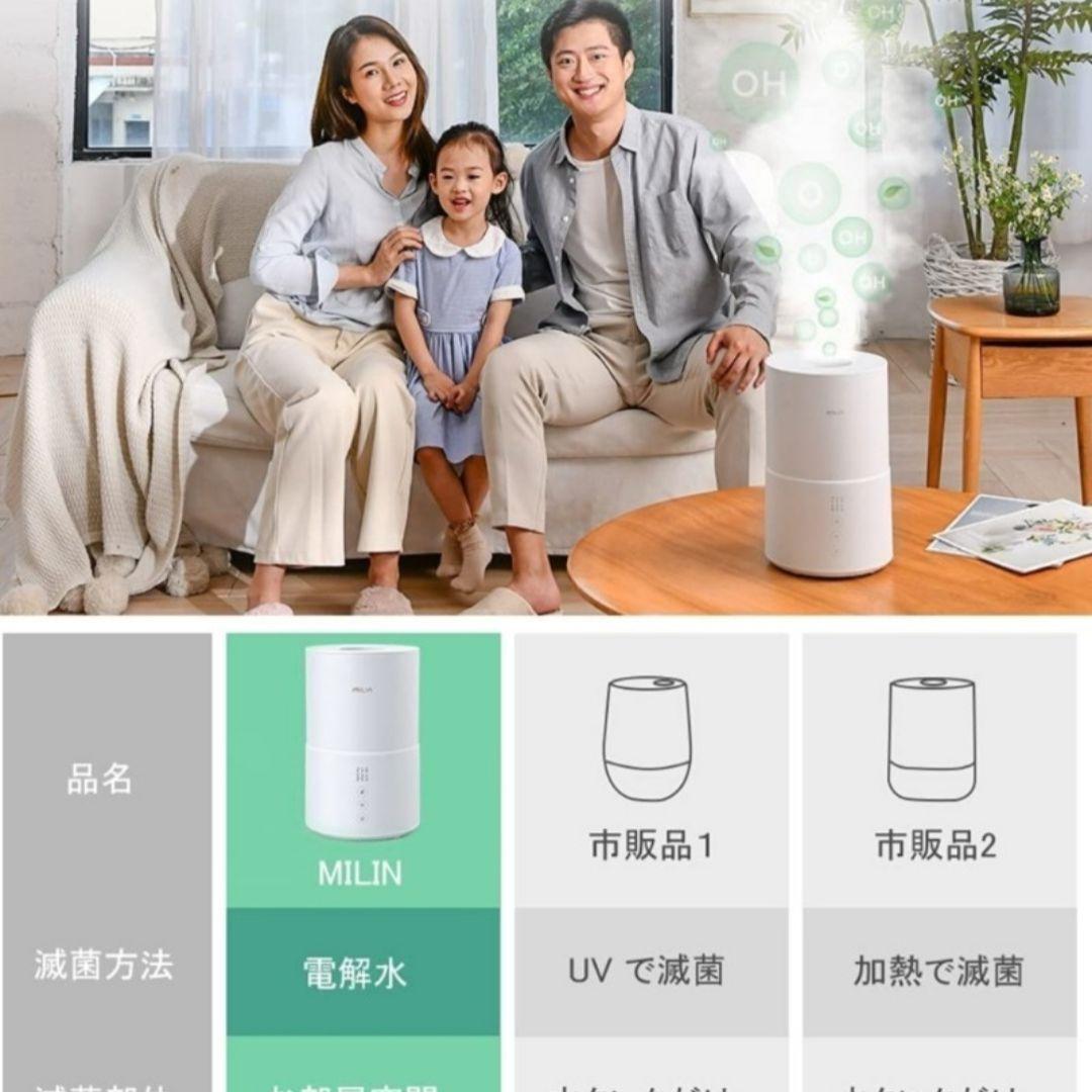 MILIN 電解水除菌 超音波式加湿器