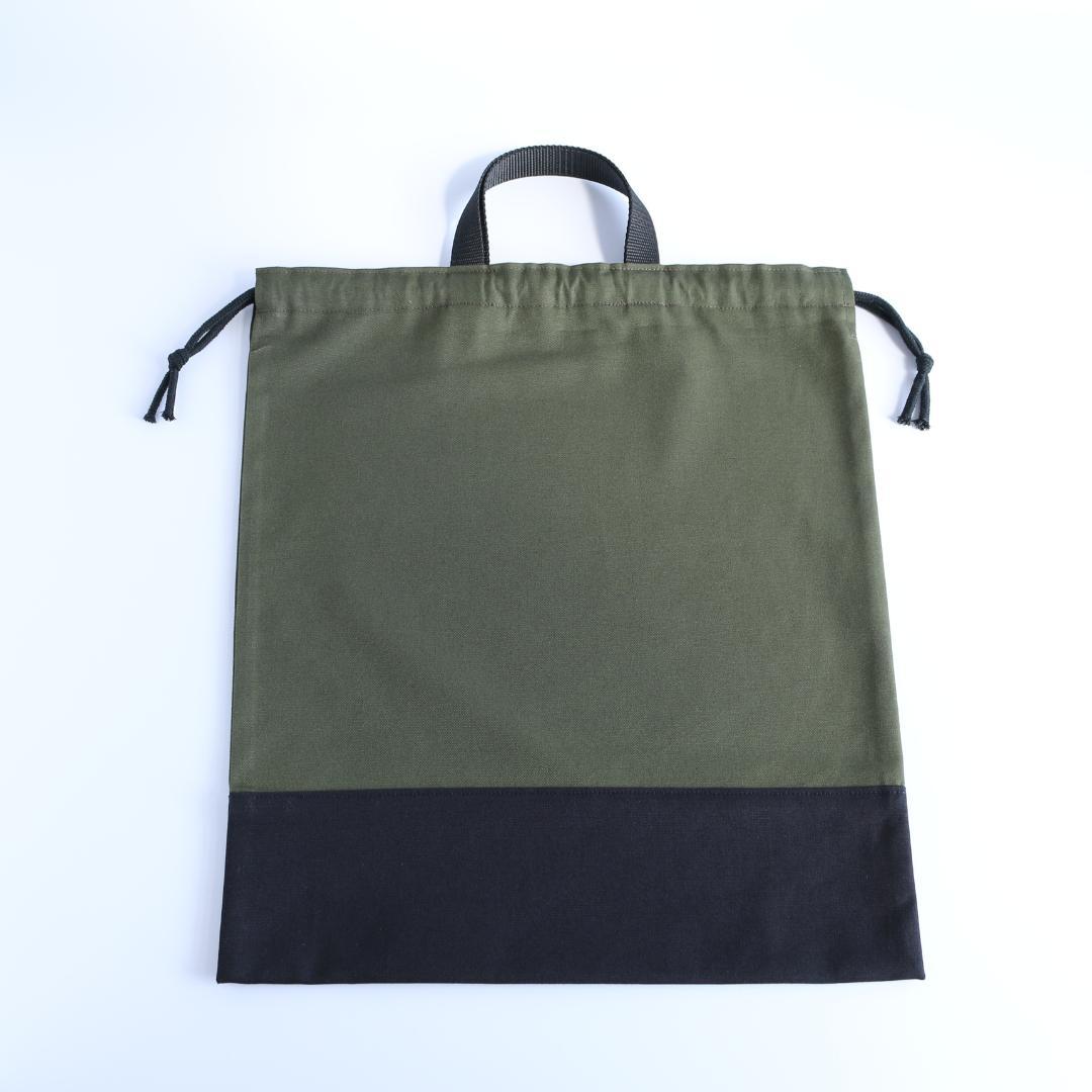 入園入学3点セット｜レッスンバッグ マチ10cm｜ジャージ対応｜カーキ×ブラック