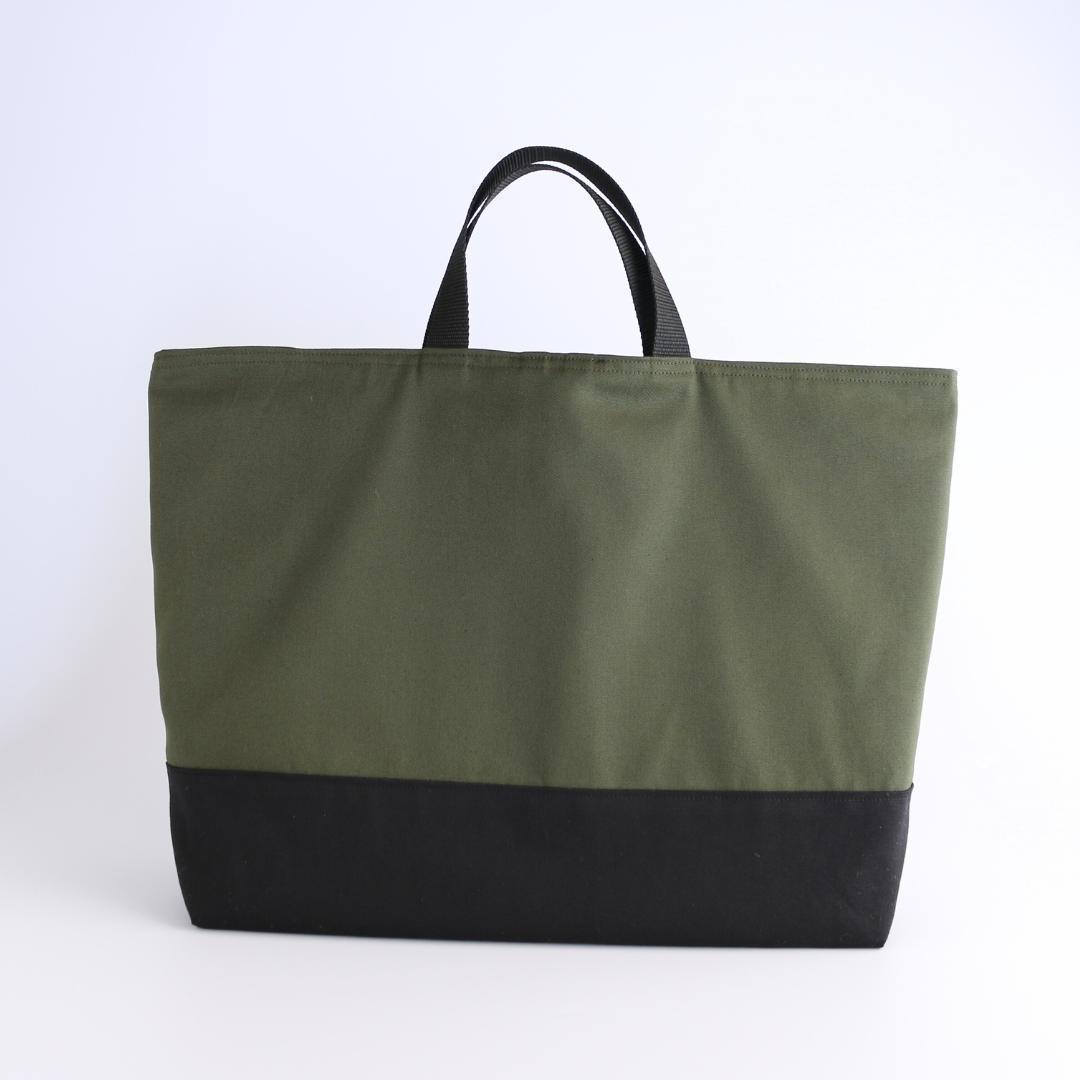 入園入学3点セット｜レッスンバッグ マチ10cm｜ジャージ対応｜カーキ×ブラック