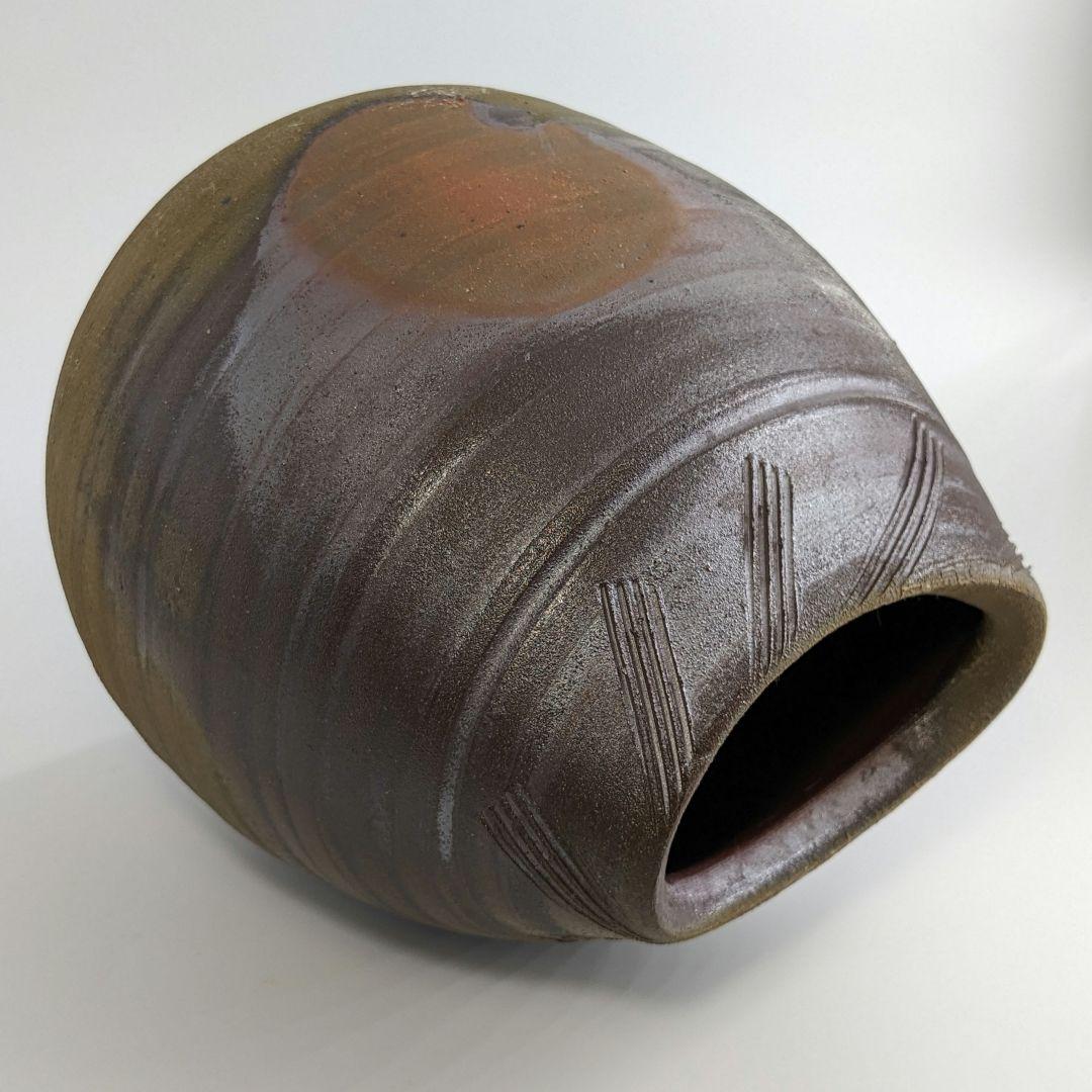 南燦窯 平田吉己 備前焼 壺 共箱 花瓶 花入 花器 壷 フラワーベース 置物