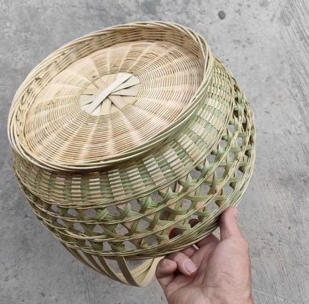 竹細工 かご 収納 手提かご 手作工芸品 市場かご 買い物かご新品