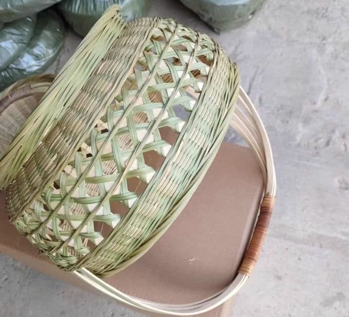 竹細工 かご 収納 手提かご 手作工芸品 市場かご 買い物かご新品