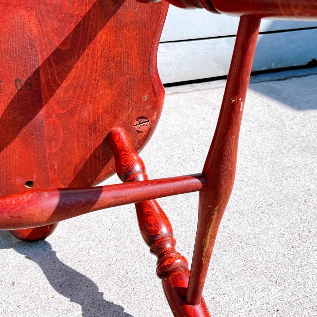 アンティーク② 飛騨産業 ウィンザーチェア ブナ キツツキ 無垢材 赤
