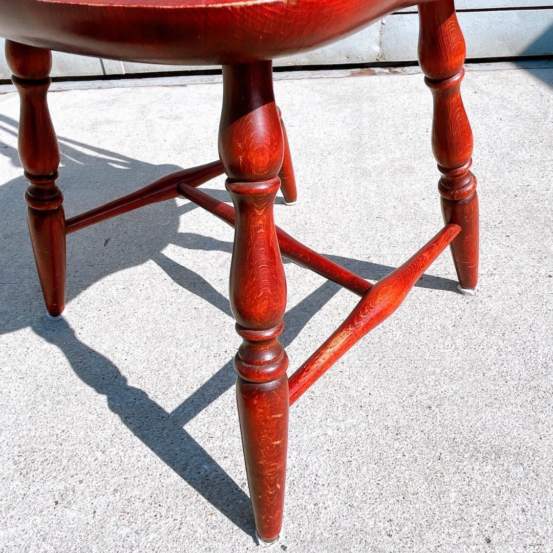 アンティーク② 飛騨産業 ウィンザーチェア ブナ キツツキ 無垢材 赤