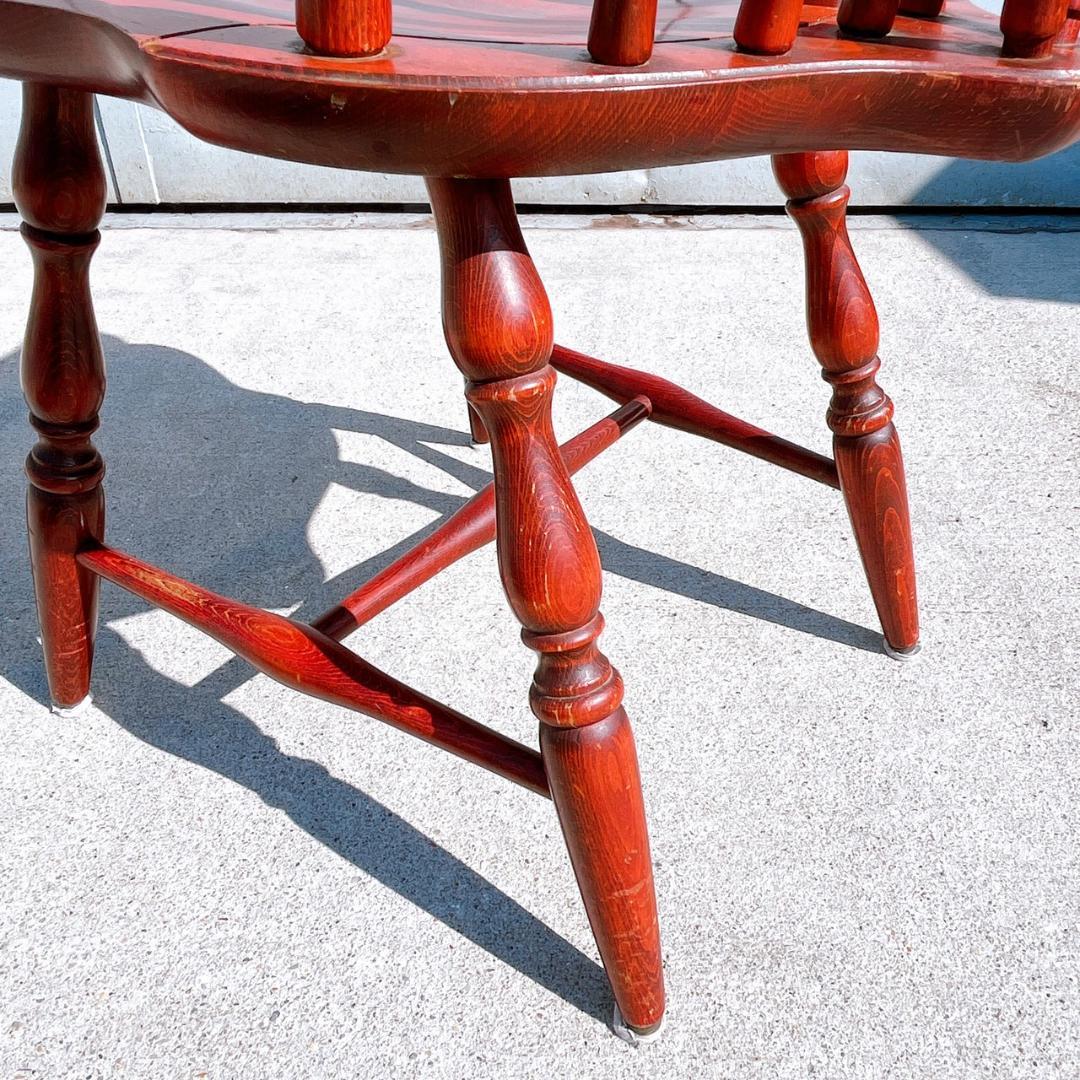 アンティーク② 飛騨産業 ウィンザーチェア ブナ キツツキ 無垢材 赤