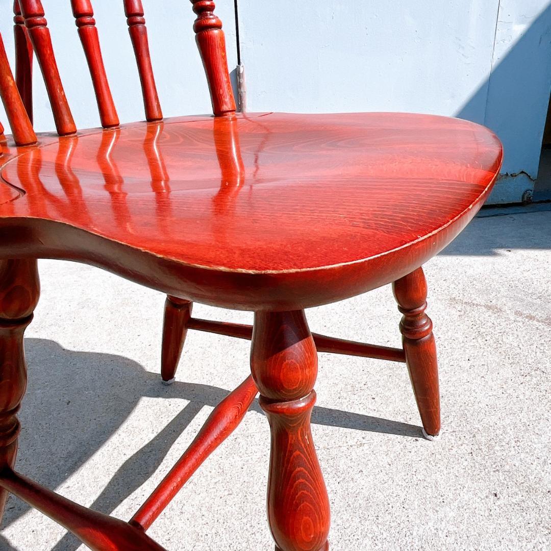 アンティーク② 飛騨産業 ウィンザーチェア ブナ キツツキ 無垢材 赤