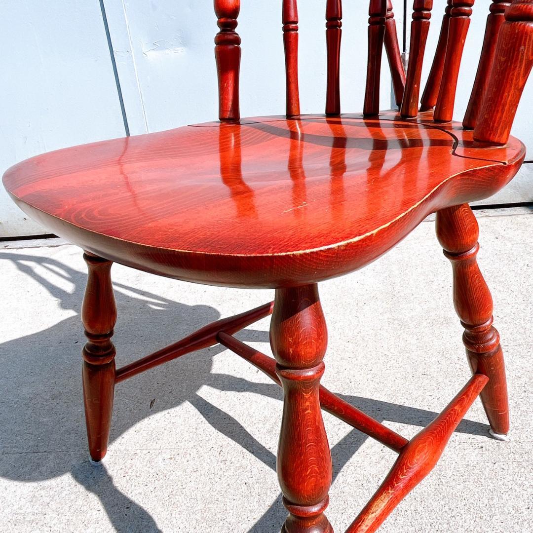 アンティーク② 飛騨産業 ウィンザーチェア ブナ キツツキ 無垢材 赤