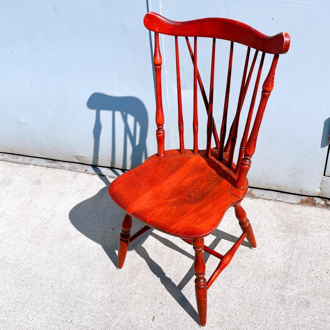 アンティーク② 飛騨産業 ウィンザーチェア ブナ キツツキ 無垢材 赤