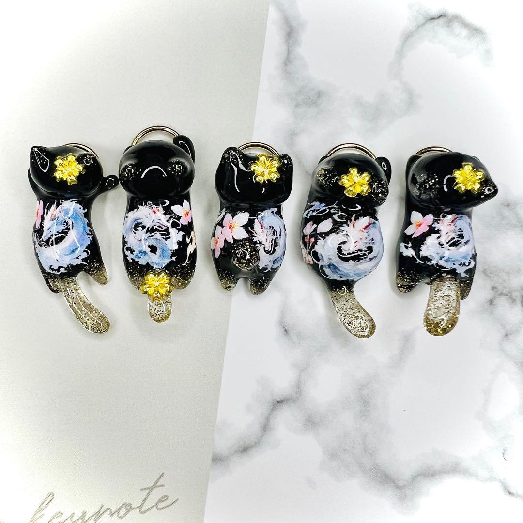 リクエスト専用　キラキラ猫ちゃん　お魚　猫　5個セット